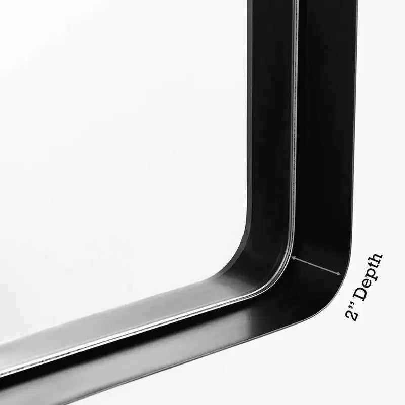 Miroir de courtoisie de salle de bain rectangulaire TEHOME Arthers avec cadre en acier inoxydable pivotant, à fixation murale