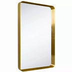 Miroir de courtoisie de salle de bain rectangulaire TEHOME Arthers avec cadre en acier inoxydable pivotant, à fixation murale