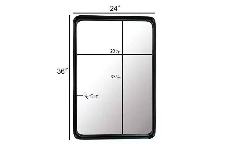 Miroir de courtoisie de salle de bain rectangulaire TEHOME Arthers avec cadre en acier inoxydable pivotant, à fixation murale