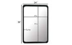 Miroir de courtoisie de salle de bain rectangulaire TEHOME Arthers avec cadre en acier inoxydable pivotant, à fixation murale