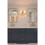 Miroir de courtoisie de salle de bain rectangulaire TEHOME Arthers avec cadre en acier inoxydable pivotant, à fixation murale