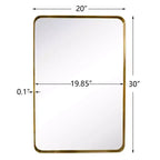 Miroir de courtoisie de salle de bain rectangulaire TEHOME Arthers avec cadre en acier inoxydable pivotant, à fixation murale