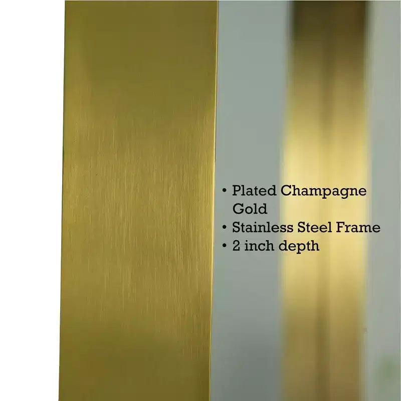 Miroir de courtoisie de salle de bain rectangulaire TEHOME Arthers avec cadre en acier inoxydable pivotant, à fixation murale