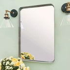 Miroir de courtoisie de salle de bain rectangulaire TEHOME Arthers avec cadre en acier inoxydable pivotant, à fixation murale