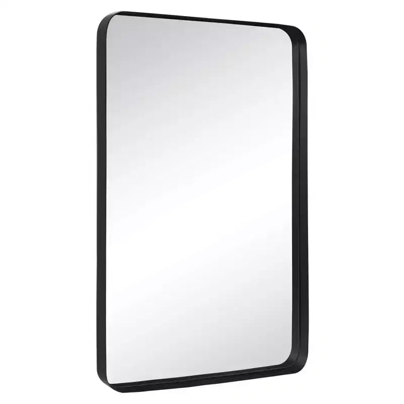 Miroir de courtoisie de salle de bain rectangulaire TEHOME Arthers avec cadre en acier inoxydable pivotant, à fixation murale