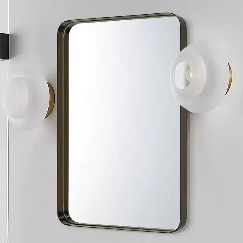 Miroir de courtoisie de salle de bain rectangulaire TEHOME Arthers avec cadre en acier inoxydable pivotant, à fixation murale