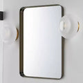 Miroir de courtoisie de salle de bain rectangulaire TEHOME Arthers avec cadre en acier inoxydable pivotant, à fixation murale