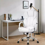 Chaise de bureau FDW de qualité supérieure, chaise d'ordinateur avec dossier haut, support lombaire et revêtement en cuir PU