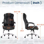 Chaise de bureau FDW de qualité supérieure, chaise d'ordinateur avec dossier haut, support lombaire et revêtement en cuir PU