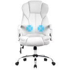 Chaise de bureau FDW de qualité supérieure, chaise d'ordinateur avec dossier haut, support lombaire et revêtement en cuir PU