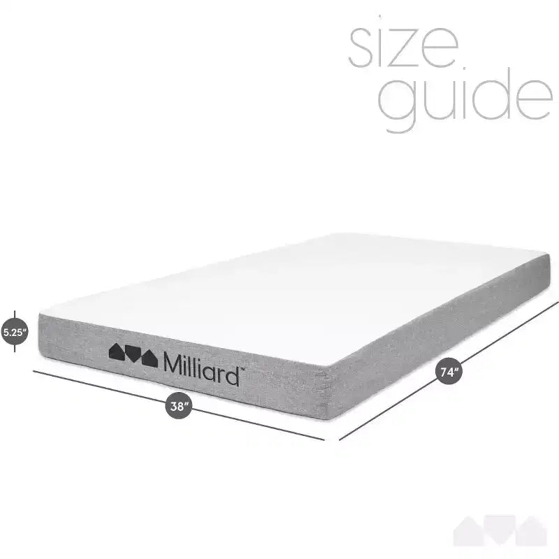 Matelas de lit gigogne en mousse à mémoire de forme Milliard de 5 pouces, lits jumeaux (2)