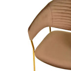 Chaise de salle à manger LeisureMod recouverte de cuir et de velours, assise et dossier rembourrés ergonomiques, piètement en acier inoxydable durable Fauteuil d'appoint Série Bella