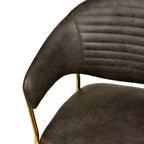 Chaise de salle à manger LeisureMod recouverte de cuir et de velours, assise et dossier rembourrés ergonomiques, piètement en acier inoxydable durable Fauteuil d'appoint Série Bella