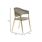 Chaise de salle à manger LeisureMod recouverte de cuir et de velours, assise et dossier rembourrés ergonomiques, piètement en acier inoxydable durable Fauteuil d'appoint Série Bella