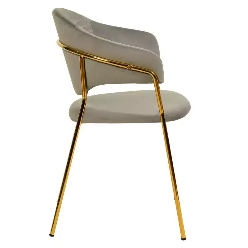 Chaise de salle à manger LeisureMod recouverte de cuir et de velours, assise et dossier rembourrés ergonomiques, piètement en acier inoxydable durable Fauteuil d'appoint Série Bella