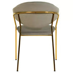 Chaise de salle à manger LeisureMod recouverte de cuir et de velours, assise et dossier rembourrés ergonomiques, piètement en acier inoxydable durable Fauteuil d'appoint Série Bella