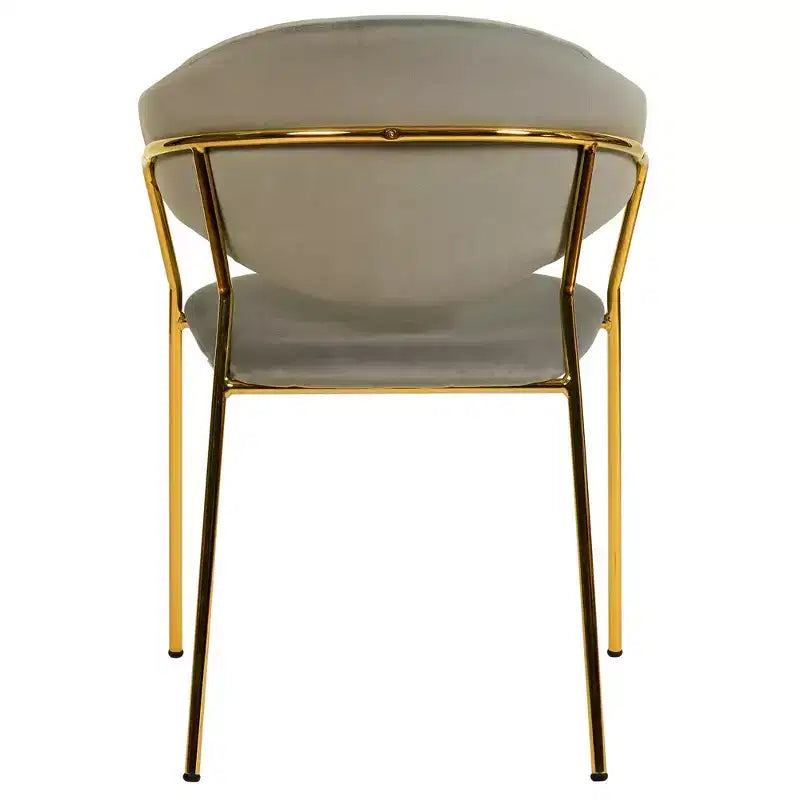Chaise de salle à manger LeisureMod recouverte de cuir et de velours, assise et dossier rembourrés ergonomiques, piètement en acier inoxydable durable Fauteuil d'appoint Série Bella