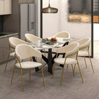 Chaise de salle à manger LeisureMod recouverte de cuir et de velours, assise et dossier rembourrés ergonomiques, piètement en acier inoxydable durable Fauteuil d'appoint Série Bella