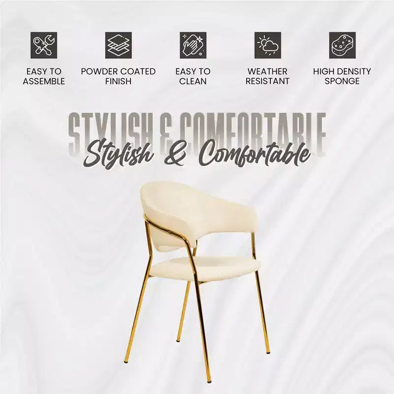 Chaise de salle à manger LeisureMod recouverte de cuir et de velours, assise et dossier rembourrés ergonomiques, piètement en acier inoxydable durable Fauteuil d'appoint Série Bella