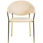 Chaise de salle à manger LeisureMod recouverte de cuir et de velours, assise et dossier rembourrés ergonomiques, piètement en acier inoxydable durable Fauteuil d'appoint Série Bella