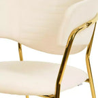 Chaise de salle à manger LeisureMod recouverte de cuir et de velours, assise et dossier rembourrés ergonomiques, piètement en acier inoxydable durable Fauteuil d'appoint Série Bella
