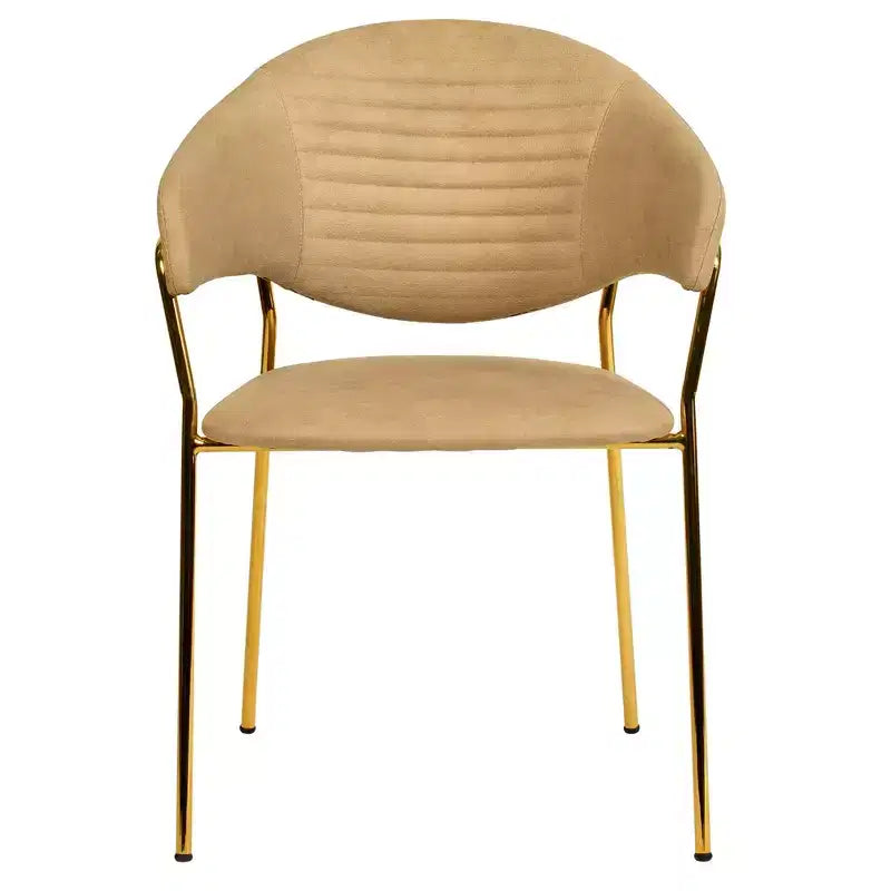 Chaise de salle à manger LeisureMod recouverte de cuir et de velours, assise et dossier rembourrés ergonomiques, piètement en acier inoxydable durable Fauteuil d'appoint Série Bella
