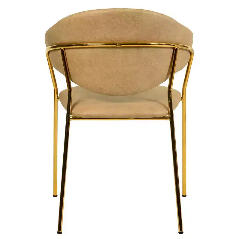 Chaise de salle à manger LeisureMod recouverte de cuir et de velours, assise et dossier rembourrés ergonomiques, piètement en acier inoxydable durable Fauteuil d'appoint Série Bella
