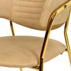 Chaise de salle à manger LeisureMod recouverte de cuir et de velours, assise et dossier rembourrés ergonomiques, piètement en acier inoxydable durable Fauteuil d'appoint Série Bella