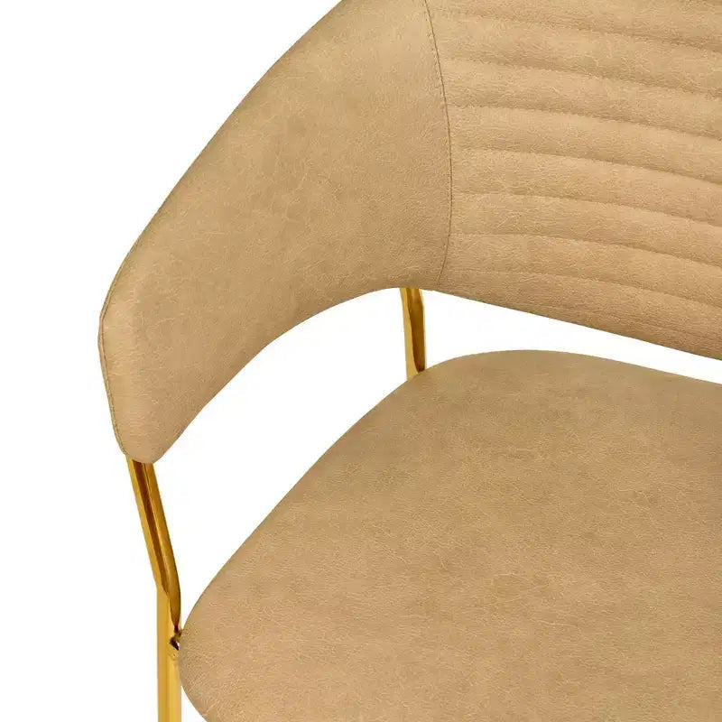 Chaise de salle à manger LeisureMod recouverte de cuir et de velours, assise et dossier rembourrés ergonomiques, piètement en acier inoxydable durable Fauteuil d'appoint Série Bella