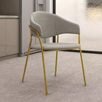 Chaise de salle à manger LeisureMod recouverte de cuir et de velours, assise et dossier rembourrés ergonomiques, piètement en acier inoxydable durable Fauteuil d'appoint Série Bella