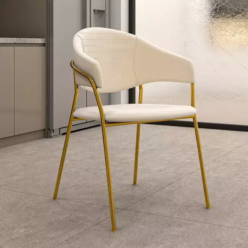 Chaise de salle à manger LeisureMod recouverte de cuir et de velours, assise et dossier rembourrés ergonomiques, piètement en acier inoxydable durable Fauteuil d'appoint Série Bella