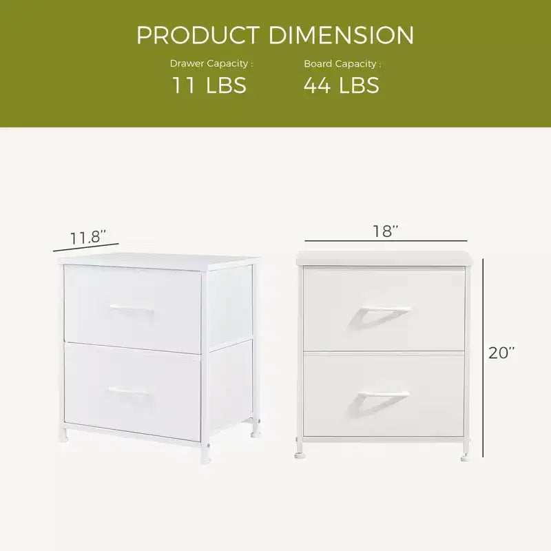JIONJOY 2 - Table de Chevet avec Tiroirs