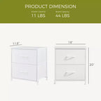 JIONJOY 2 - Table de Chevet avec Tiroirs
