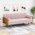 Christopher Knight Home Canapé Jalon 3 places capitonné avec traversins, Blush clair/Noyer foncé