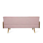 Christopher Knight Home Canapé Jalon 3 places capitonné avec traversins, Blush clair/Noyer foncé