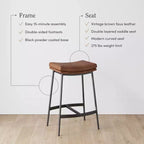 Nathan James Lot de 4 tabourets de comptoir sans dossier Arlo