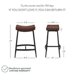 Nathan James Lot de 4 tabourets de comptoir sans dossier Arlo