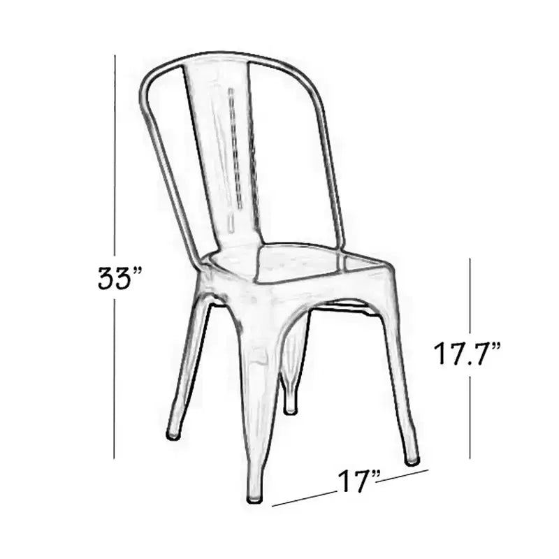 Chaise de salle à manger empilable Cassandra en acier de style Tolix