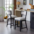 Christopher Knight Home Wina Tabouret de comptoir rembourré en bois d'hévéa 26,5 po, ensemble de 2