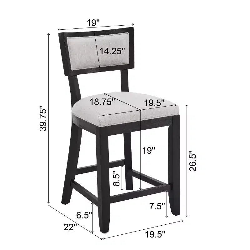 Christopher Knight Home Wina Tabouret de comptoir rembourré en bois d'hévéa 26,5 po, ensemble de 2