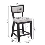 Christopher Knight Home Wina Tabouret de comptoir rembourré en bois d'hévéa 26,5 po, ensemble de 2