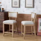 Christopher Knight Home Wina Tabouret de comptoir rembourré en bois d'hévéa 26,5 po, ensemble de 2