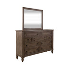 Ensemble de chambre Americana Farmhouse comprenant un lit à baldaquin, une commode, un miroir et une table de chevet