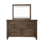Ensemble de chambre Americana Farmhouse comprenant un lit à baldaquin, une commode, un miroir et une table de chevet