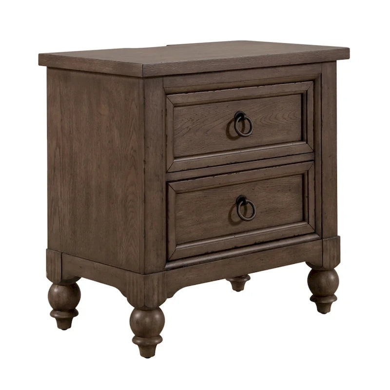 Ensemble de chambre Americana Farmhouse comprenant un lit à baldaquin, une commode, un miroir et une table de chevet