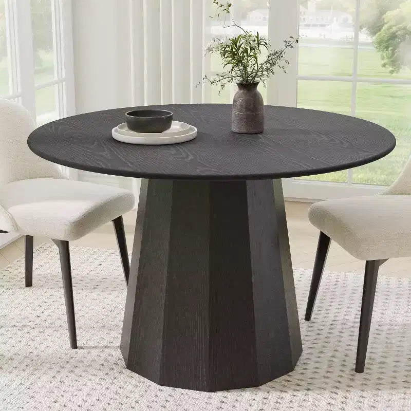 Table de salle à manger ronde moderne Dovelina Table de cuisine en bois