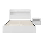 Lit plateforme Hunter avec tête de lit et table de chevet à 1 tiroir
