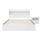 Lit plateforme Hunter avec tête de lit et table de chevet à 1 tiroir
