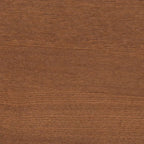 Lit plateforme Hemera Mid-Century Modern en tissu gris et bois de noyer marron avec table de chevet flottante, grand format