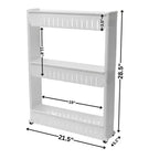Evideco Chariot roulant fin polyvalent pour la maison - Organisateur de rangement utilitaire à 3 niveaux pour salle de bain, cuisine et dortoir - Disponible en blanc, gris, noir